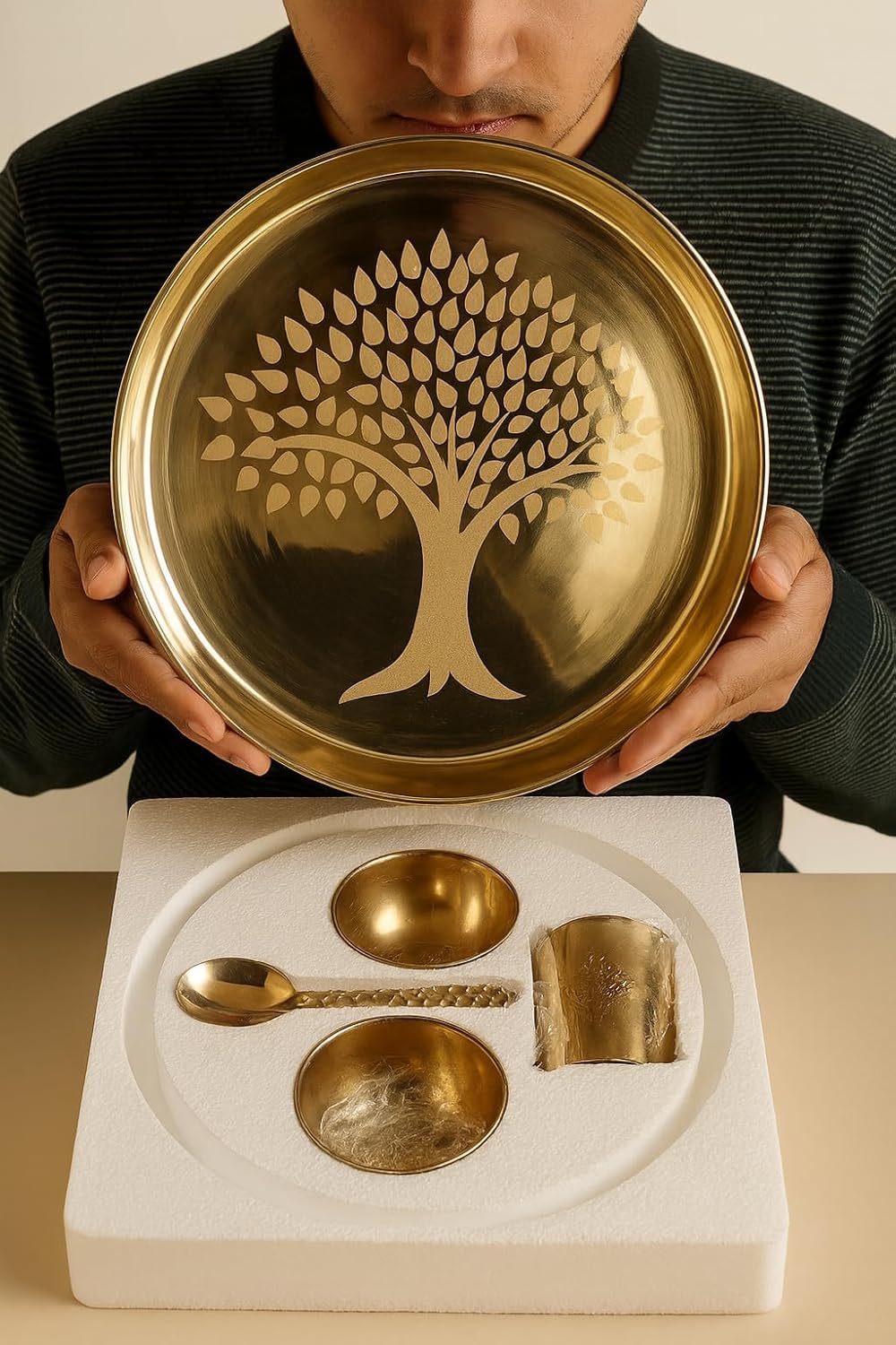 Kansa Thali Set / 6 Pcs Bronze Dinner Set