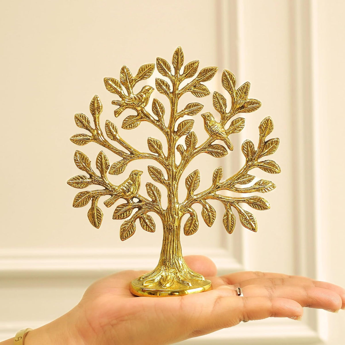 100% Pure Brass (6 inch) Kalpvriksh Tree with Birds | Good Luck Gift