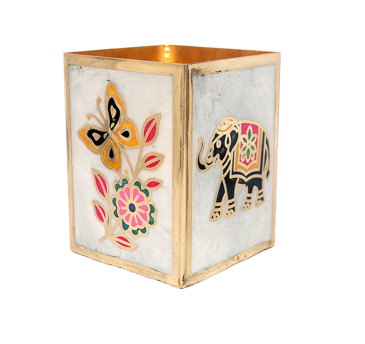 Brass Pencil Pen Cup Holder Stand (Multicolor)