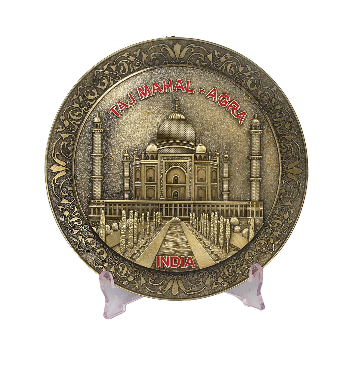 Souvenir Metal Taj Mahal Agra India Plate