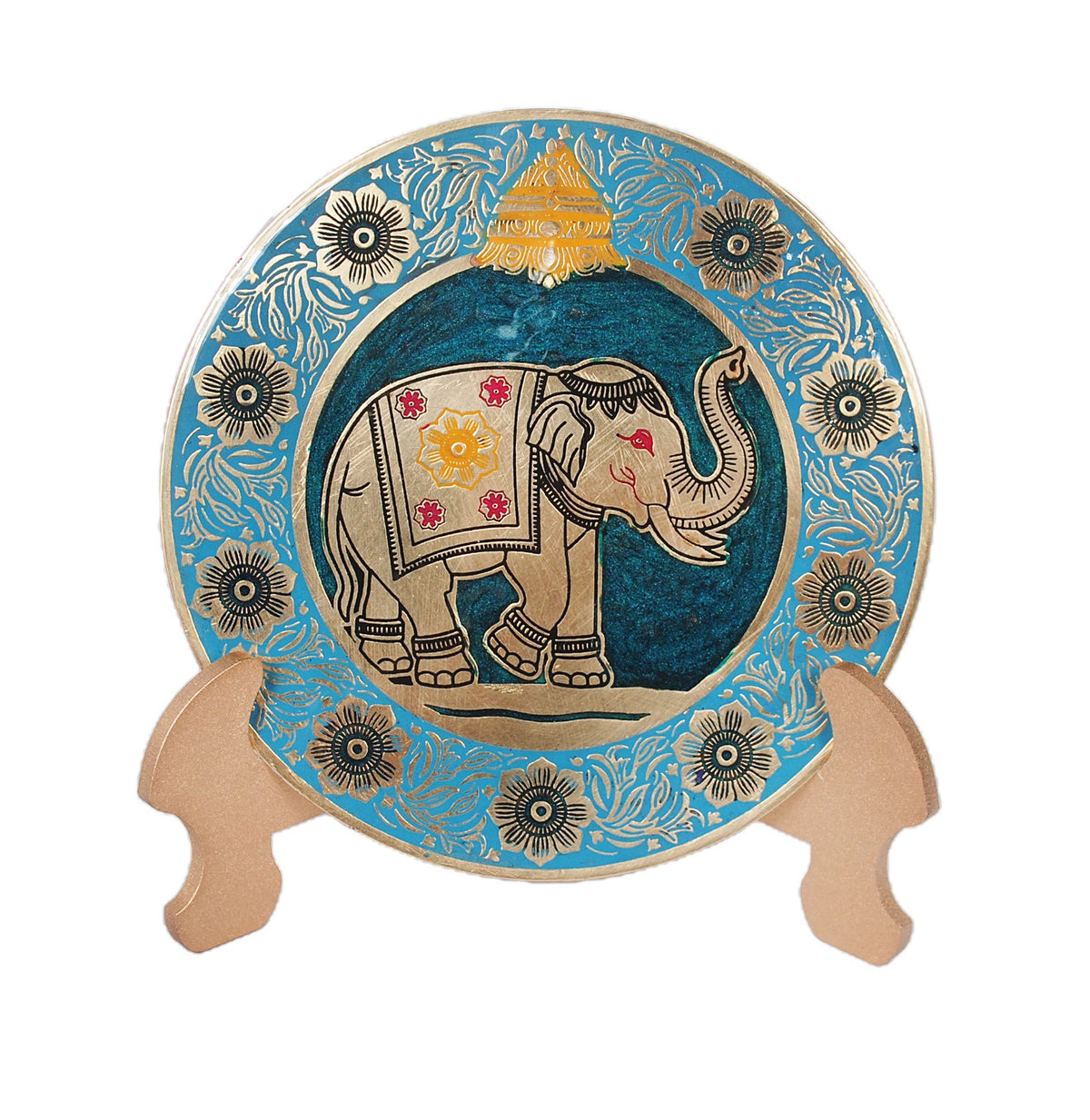 Souvenir Metal Elephant India Plate
