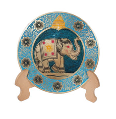 Souvenir Metal Elephant India Plate