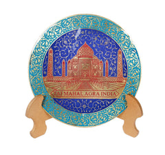 Souvenir Metal Taj Mahal Agra India Plate