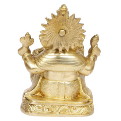 Brass Sitting Ganesha Ganpati Idol image 1