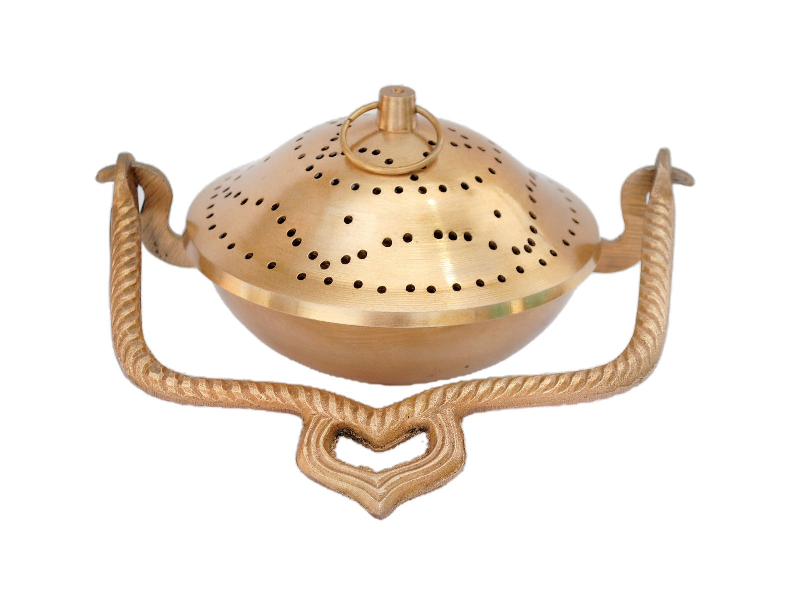 Brass Loban Dhoop Dani with Handle Incense Dhoop Burner image 0