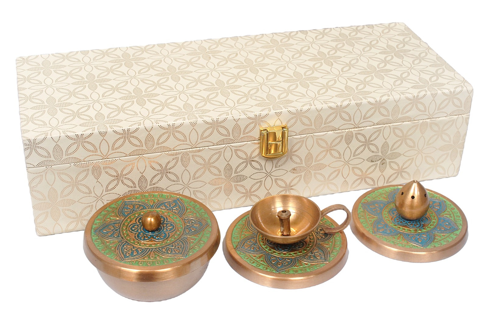 Brass Puja Combo Set with Box image 1