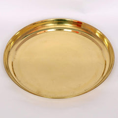 Brass Puja Thali/Pooja Plate (Gold, 11 Inch) image 0