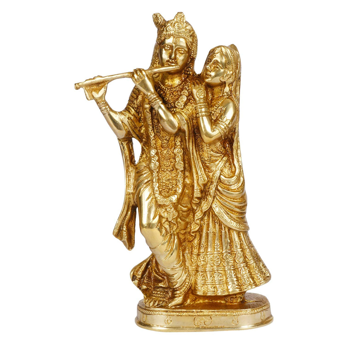 Brass Radha Krishna Idol-8" image 0