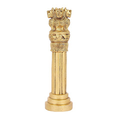 Brass Ashoka Pillar Miniature Showpiece image 1