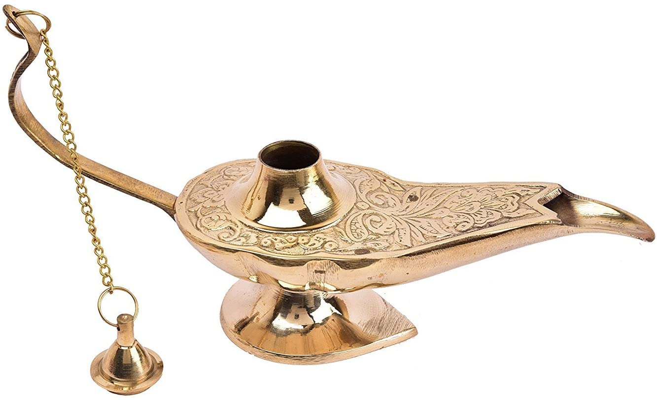 Brass Alladin Chirag Lamp 8" image 1