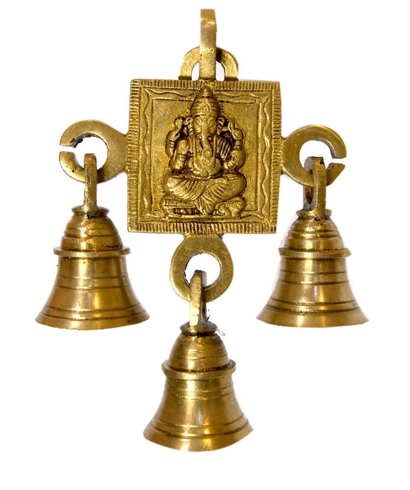 Brass Hanging Door Decorative Ganesh Bells image 0