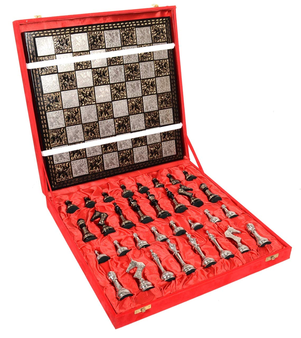 Brass Chess Board Game Storage Box (14x14 Inch) image 1