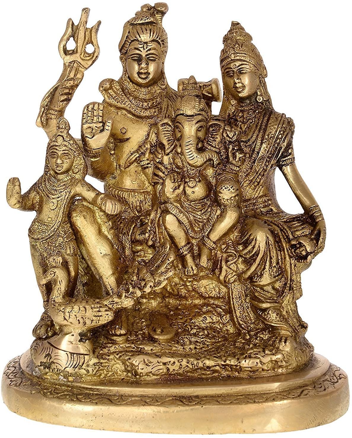 Brass Shiv Parivaar with Kartik image 0