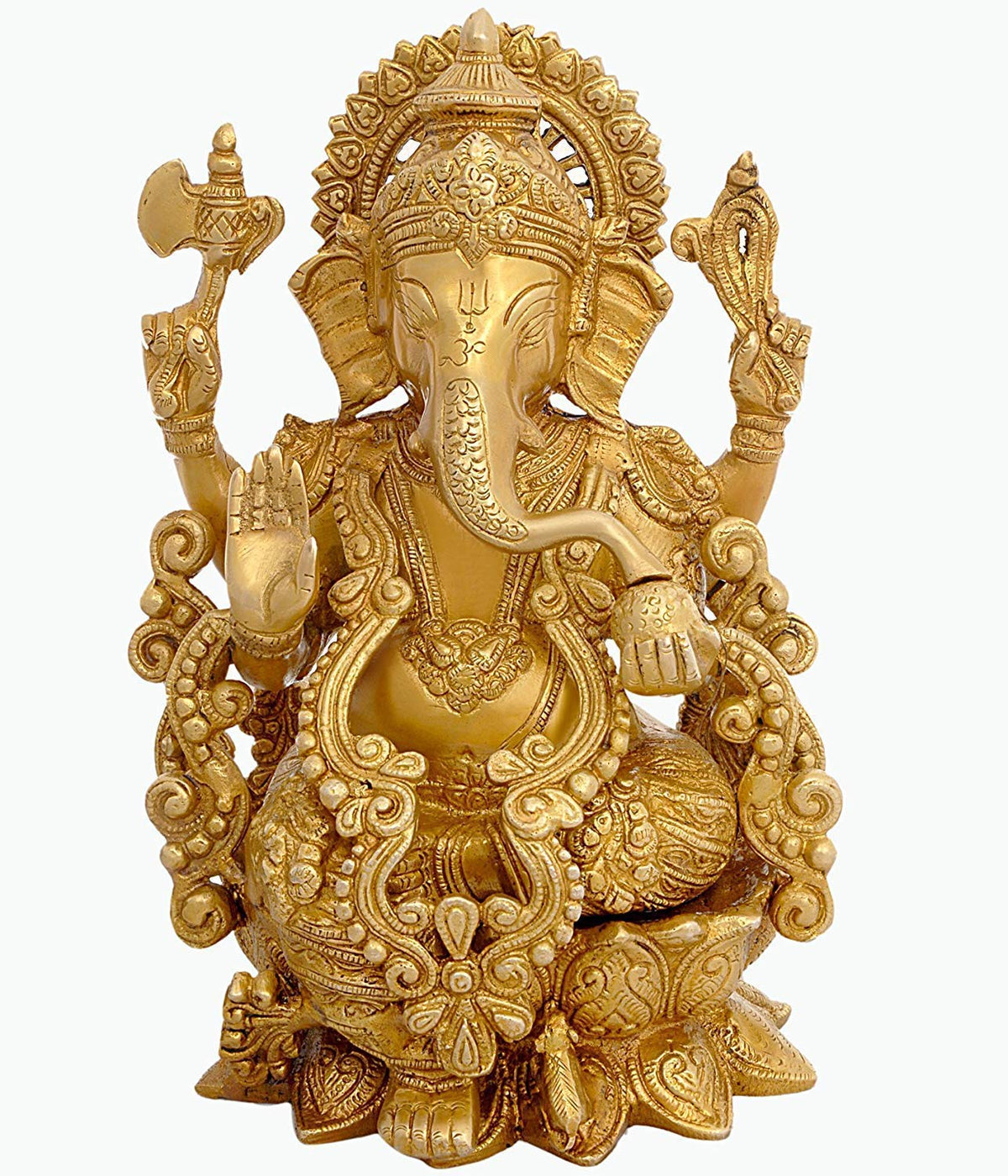Brass Ganesha Bhagwan Murti-12.5" image 0