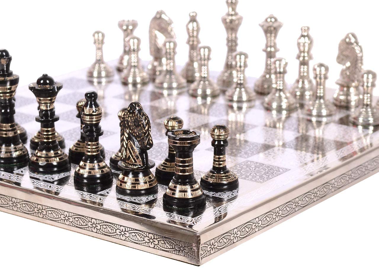 Brass Chess Board Game Set -(12"x12") image 0