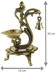  Brass Peacock Diya Stand/Oil lamp/Deepak Deepam image 1
