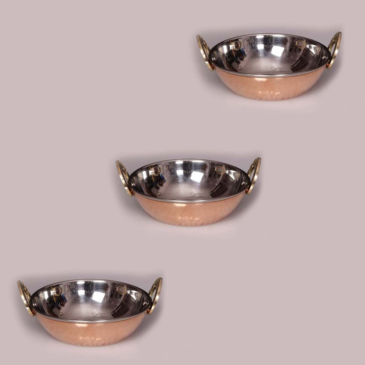 Copper Kadhai Set of 3ps image 1
