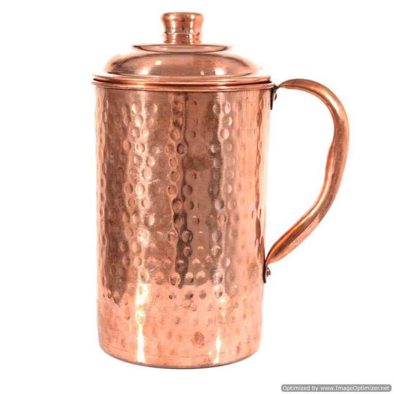 Copper Hammered Jug Pitcher 1500ml image 0