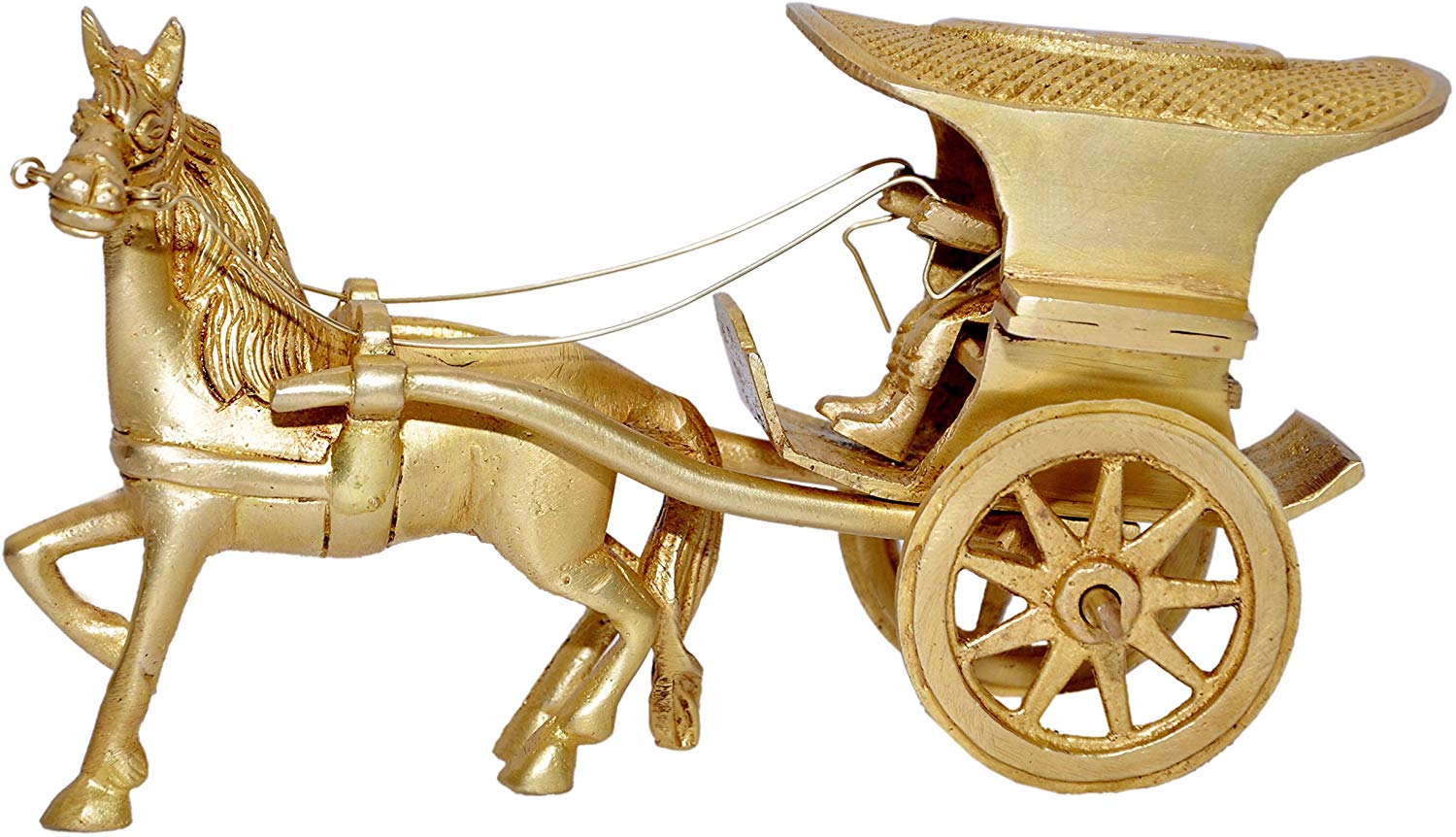Brass Horse Cart Showpiece image 0