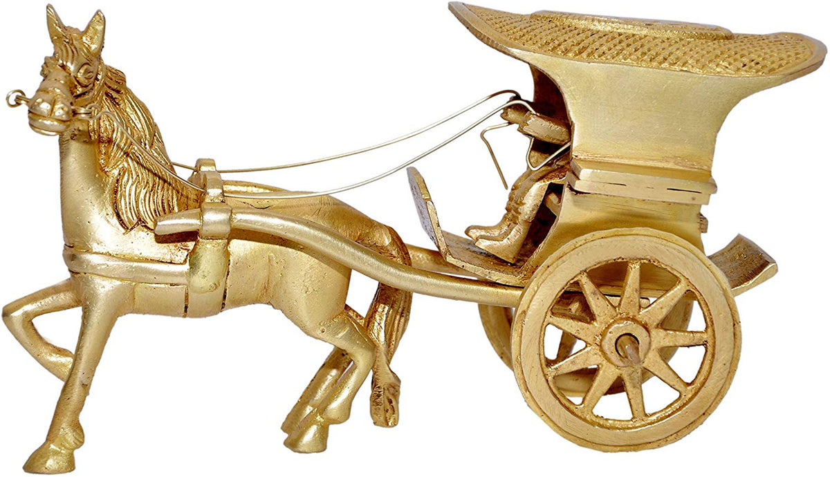 Brass Horse Cart Showpiece image 0
