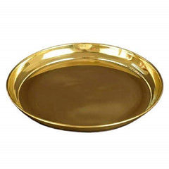 Brass Puja Thali/Pure Brass Pooja Plate (Size-7 Inch) image 0