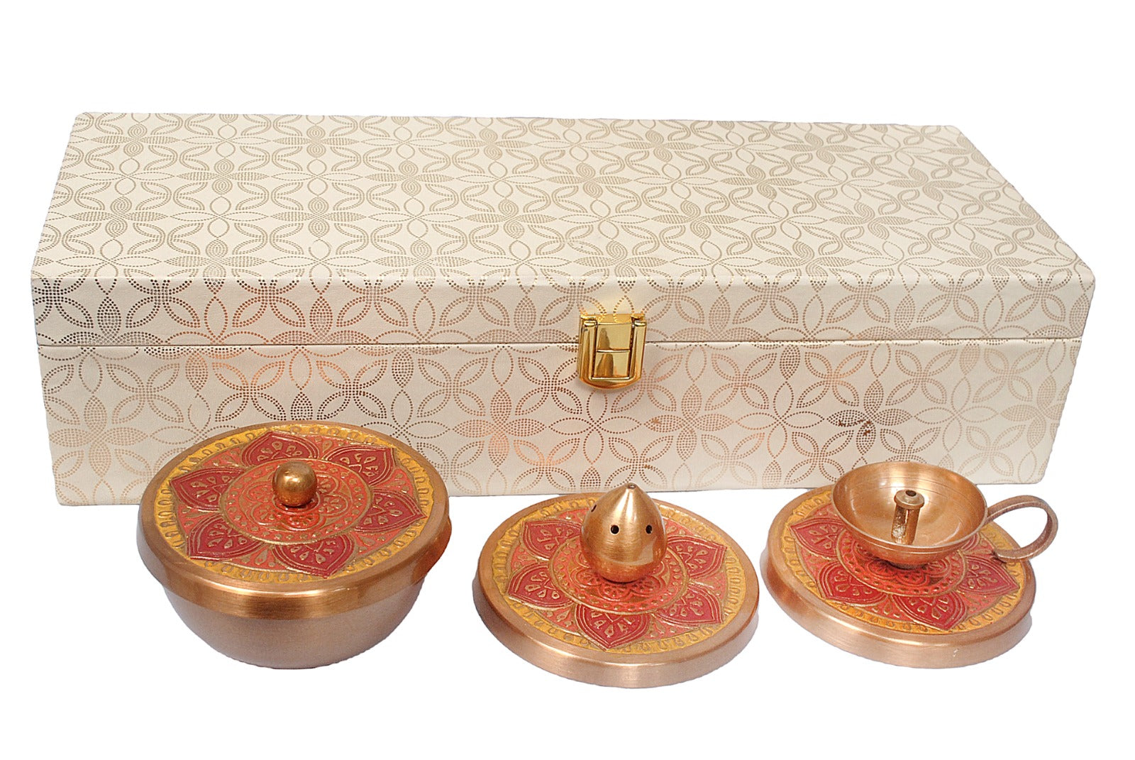 Brass Puja Combo Set with Box image 2
