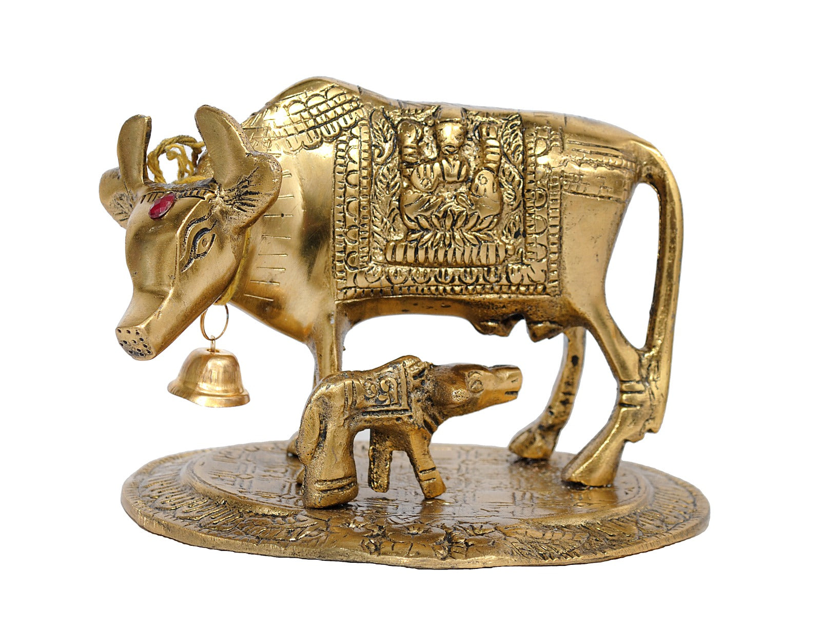 Metal Kamdhenu Cow with Calf image 0