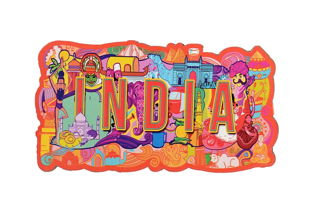 Wooden Fridge Magnet-India image 0