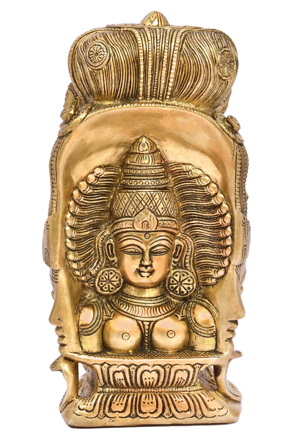 Brass Shiva Parvati Three Face image 1