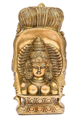 Brass Shiva Parvati Three Face image 1