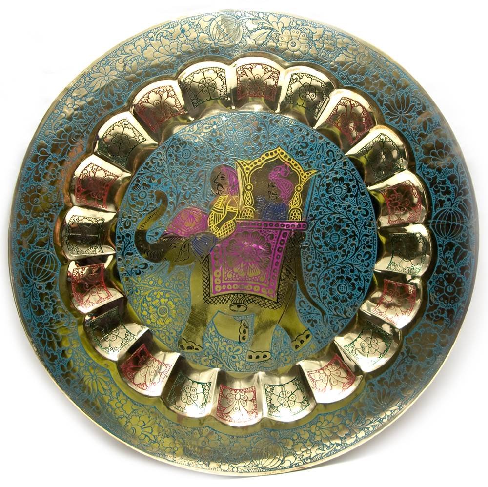 Brass Wall Hanging Plate Elephant-11" image 0