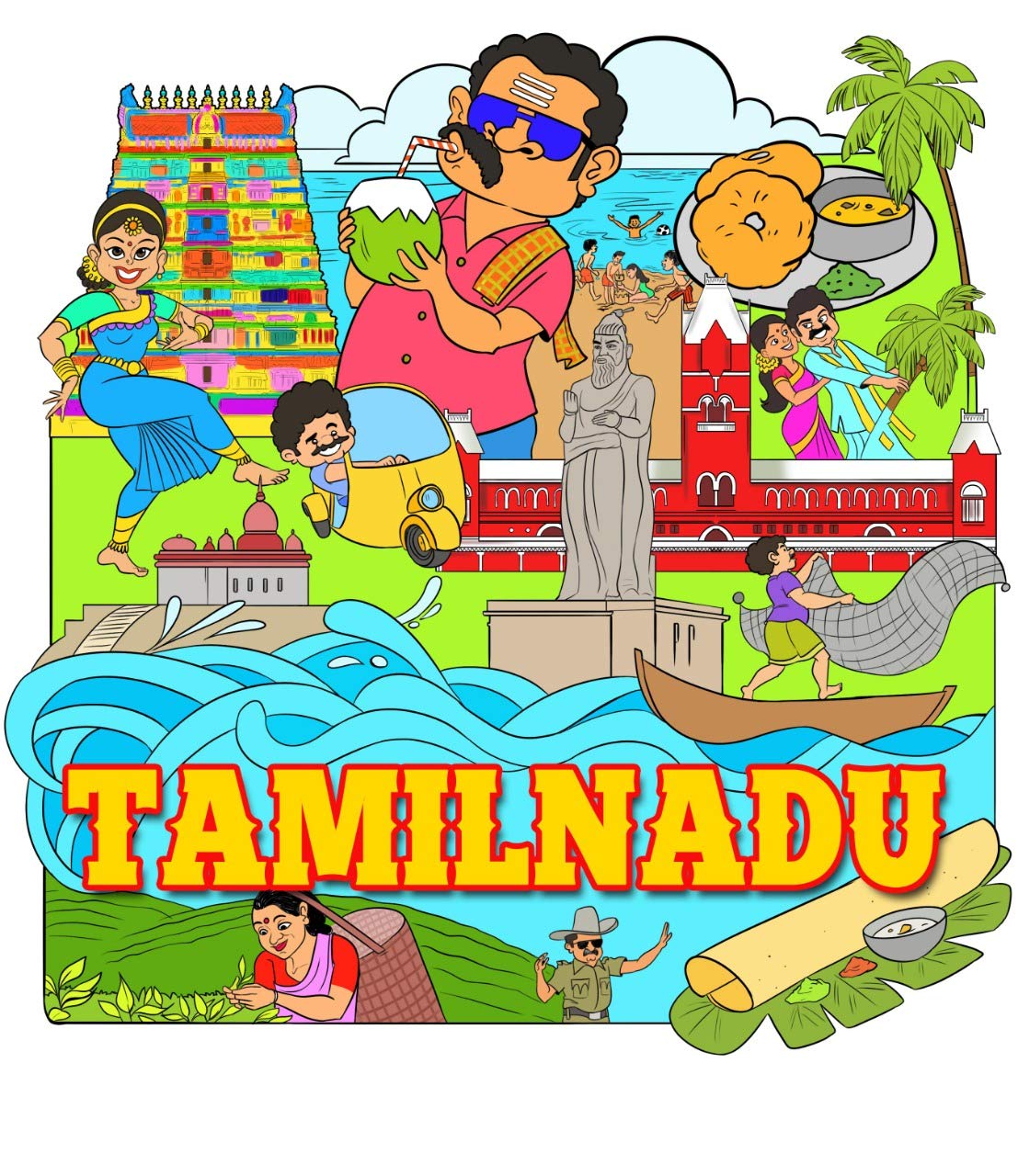 Wooden Fridge Magnet-Tamil Nadu image 0
