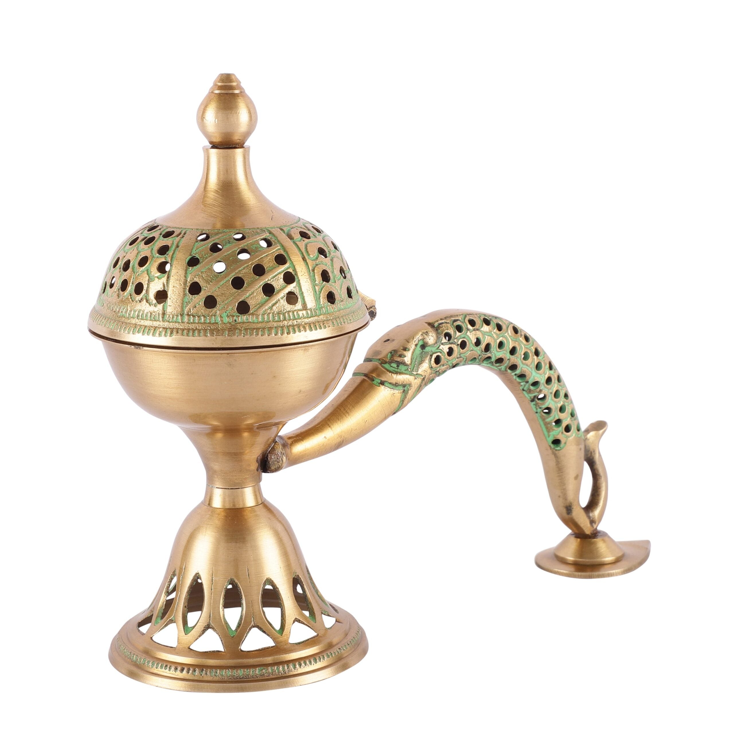 Brass Lobandan Incense Burner with Handle image 0