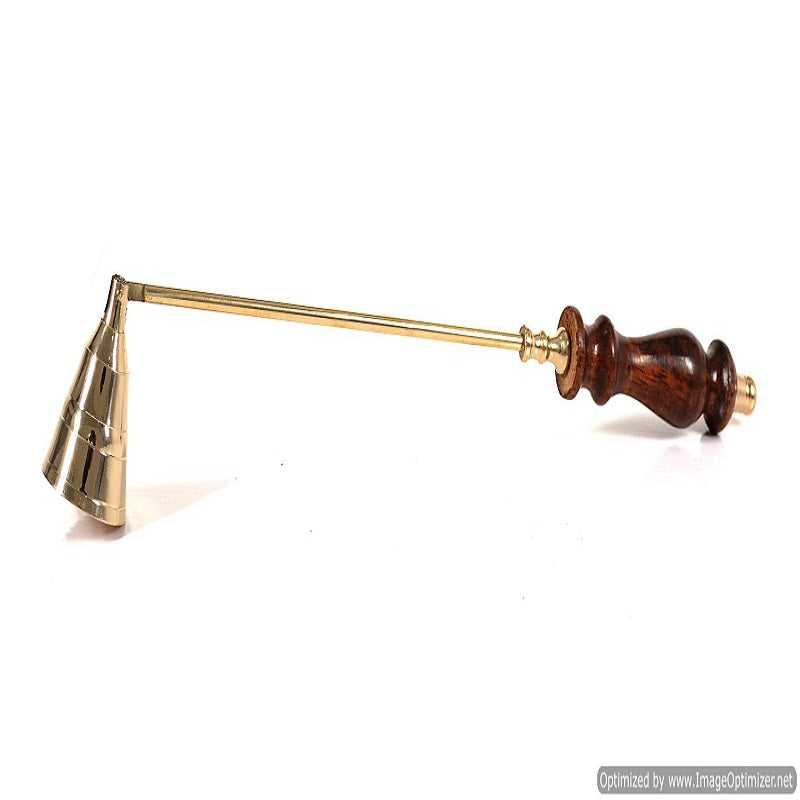 Brass Candle Snuffer With Wooden Handle image 0