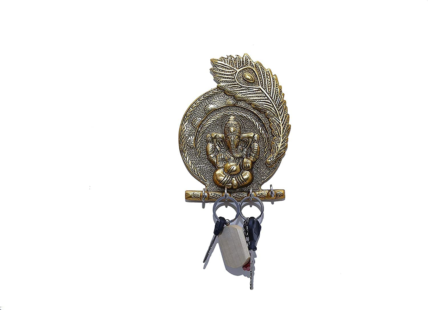  Metal Ganesh Wall Hanging with Key Holder image 1