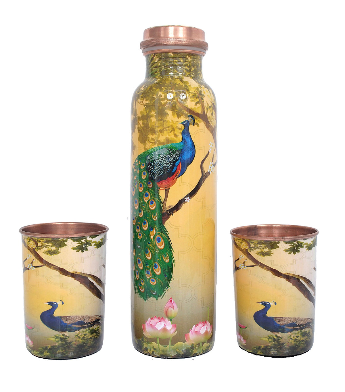 Copper Water Bottle with Two Glasses (Tumblers) image 0