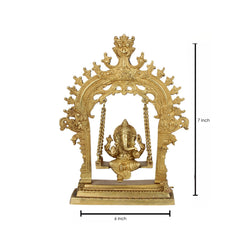 Brass Ganesh Jhula Idol Ganesha Swing Statue image 1