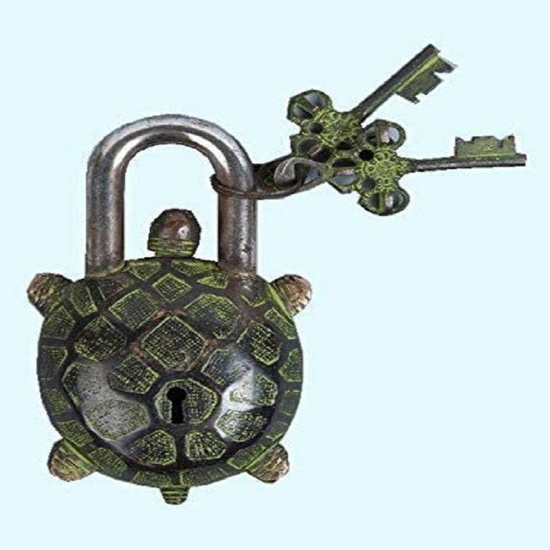 Tortoise Shape Vintage Brass Lock image 1