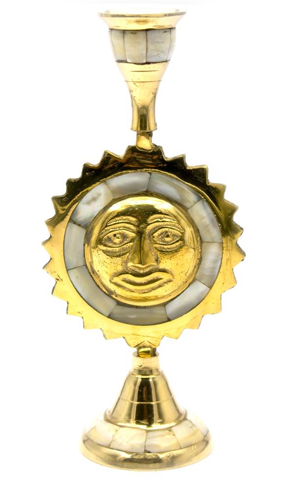 Brass Candle Stand with Sun image 0