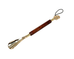 Brass Shoe Horn with Wooden Handle -16" image 1