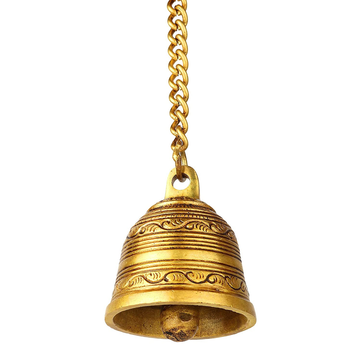 Brass Hanging Bell with Chain image 0