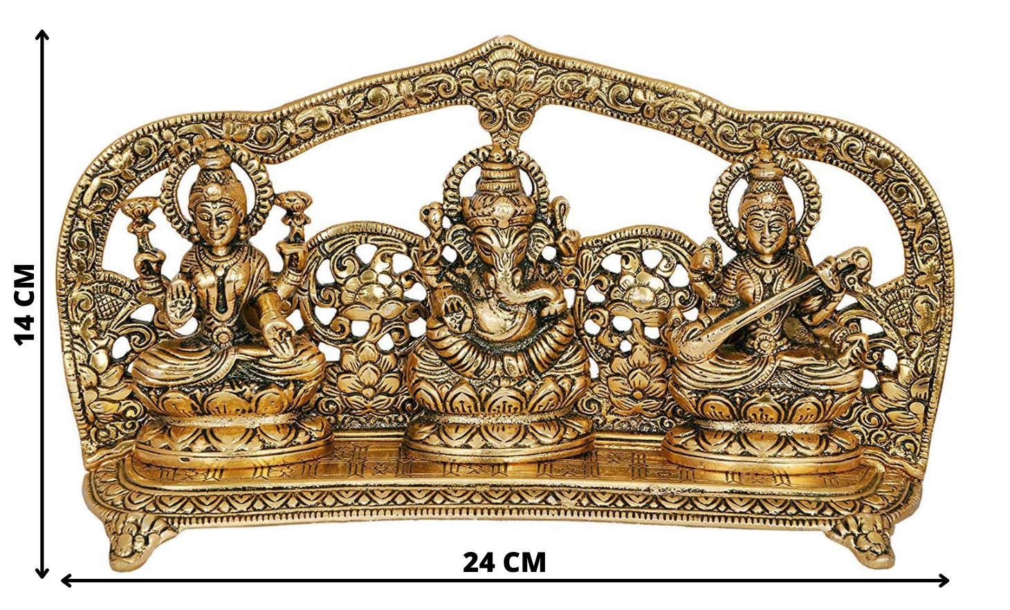 Metal Ganesh-Laxmi-Saraswati Set image 1