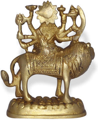 Brass Goddess Durga  4" image 1