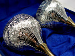 Silver Plated Brass Wine Goblet/Wine Glasses Set of 2 Pcs with Box Packing image 1