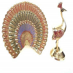 Brass Dancing Peacock-18cm image 1