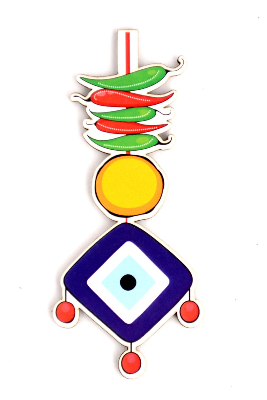 Wooden Fridge Magnet-Evil Eye image 0