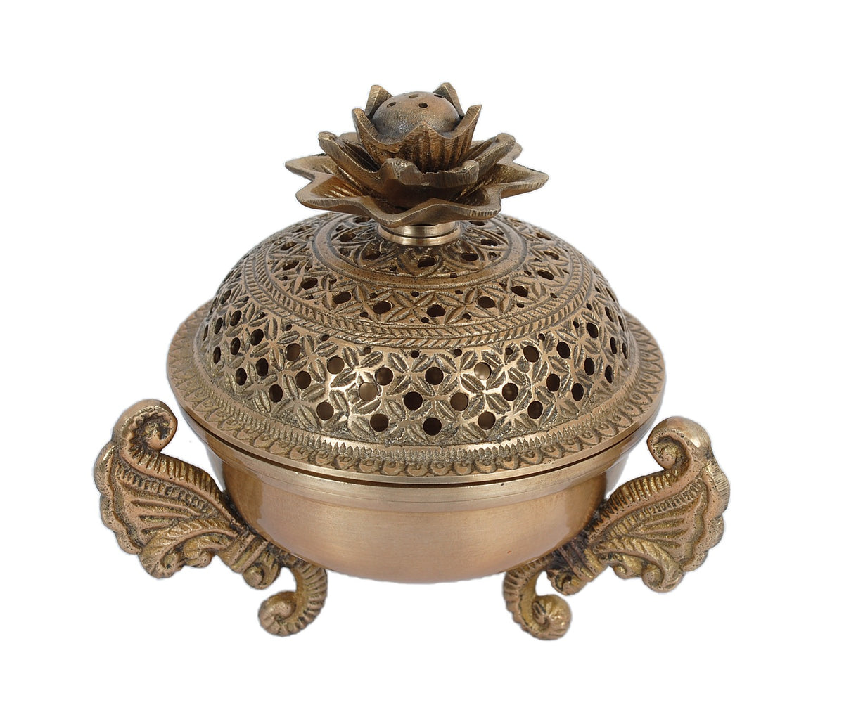 Brass Loban Dhoop Dani with Incense Holder image 0