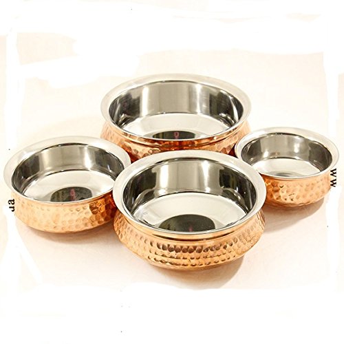 Set of 4 Copper Serving Handi image 0