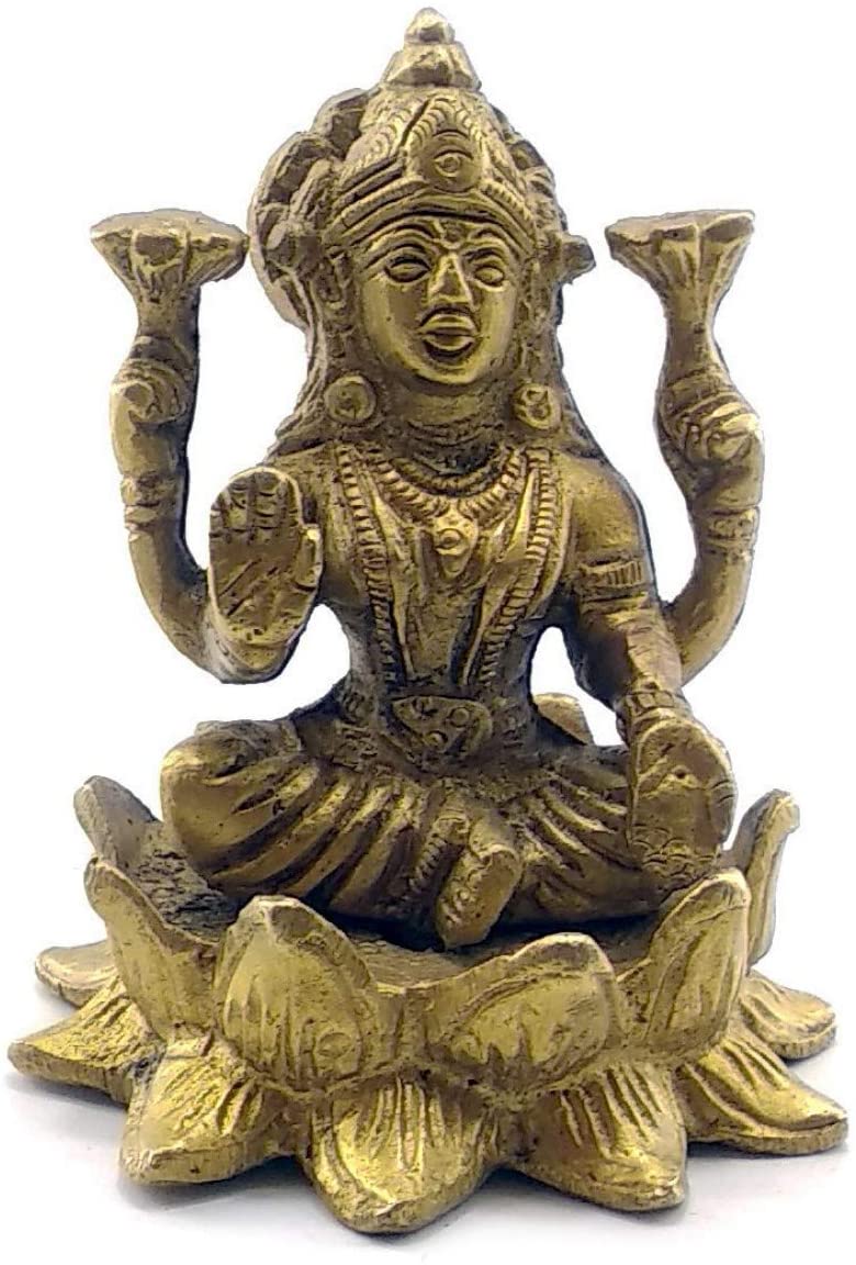 Brass Laxmi Idol-5" image 0