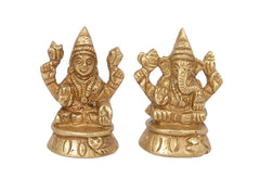 Brass Laxmi Ganesh Religious Idol image 0